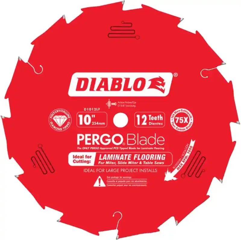 10 In. Polycrystalline Diamond Tipped Flooring Blade For Laminate Cutting - Model D1012lf