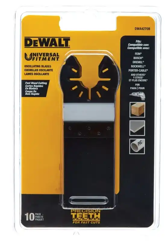 DeWalt Universal Fitment 1.25 In. L Bi-Metal Precision Tooth Oscillating Blade Set Wood 10 Pc