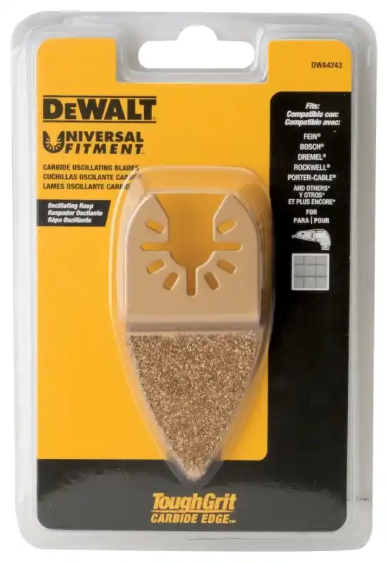 Oscillating Tool Grout Removal Blade, Flush-Cut Finger, Universal