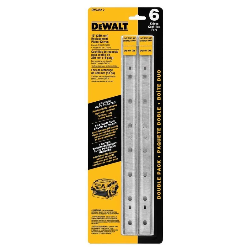DEWALT 13 In. L Steel Planer Knife Set Double-Edged 2 Pk