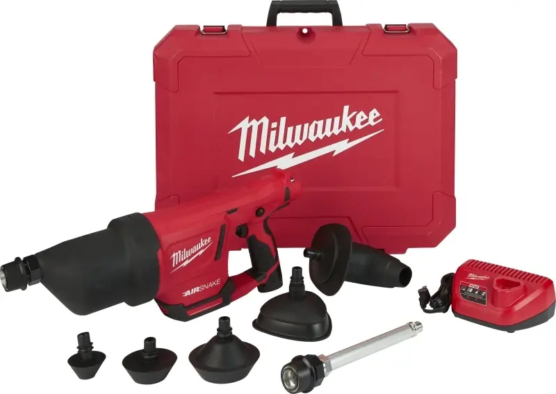 M12 35 Ft. L Cordless Drain Cleaning Air Gun Kit With Attachments