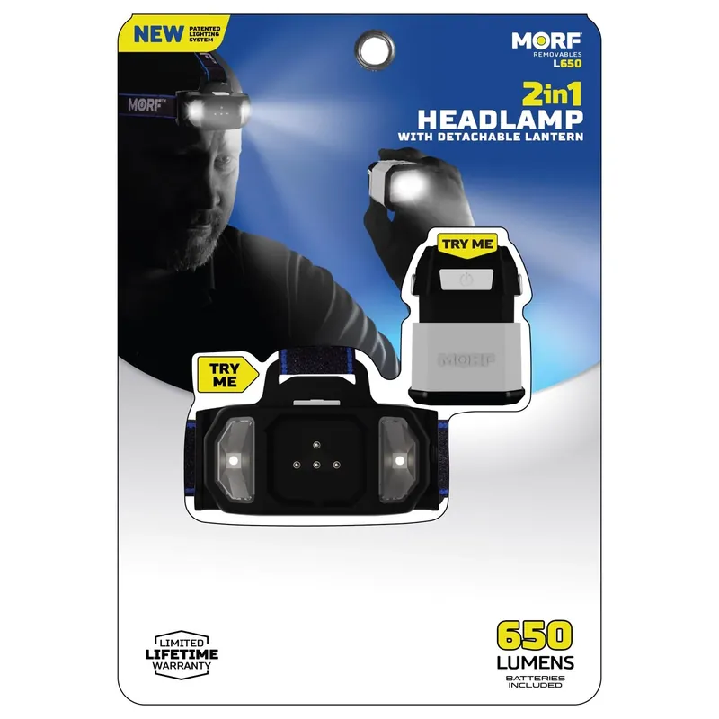 Headlamp, Detachable Light, 650 Lumens