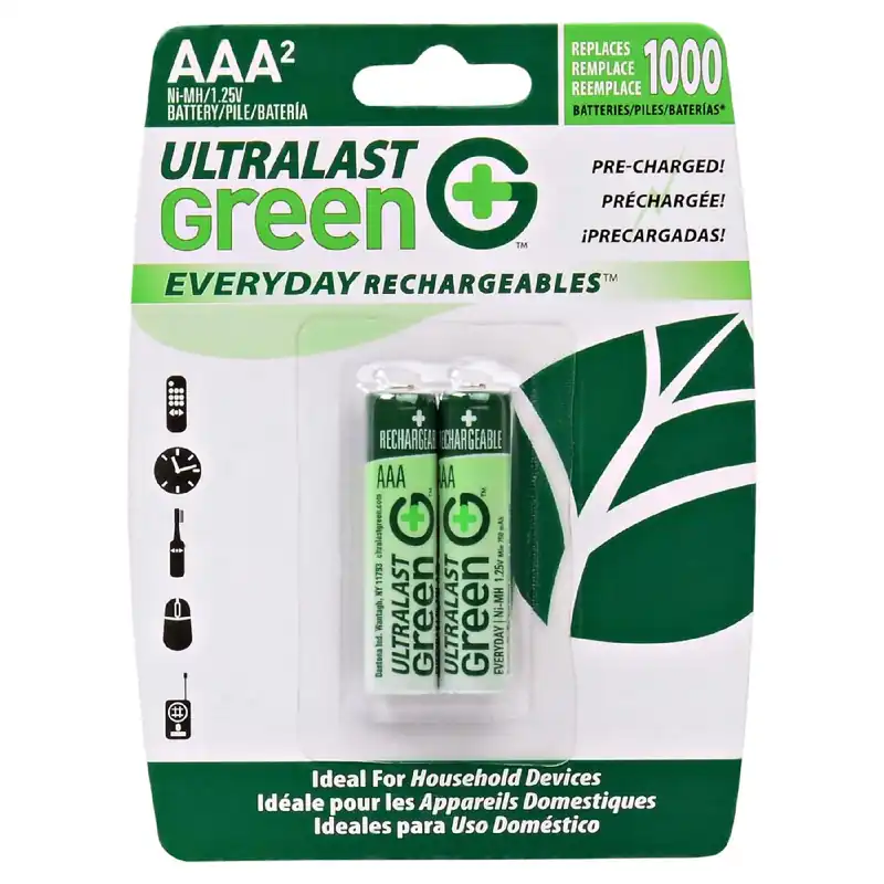 UltraLast NiMH AAA 1.2 V 0.75 MAh Rechargeable Battery 2 Pk