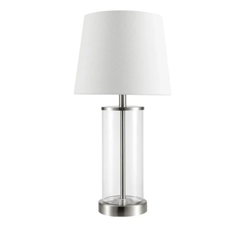 Maya 21 In. White Table Lamp With Adjustable Glass Base