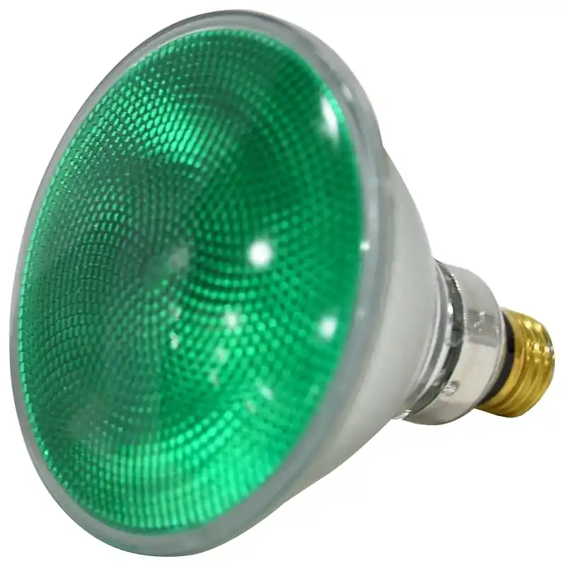 16665 90w Par38 Halogen Light Bulb - Green, 120v, Medium E26 Base