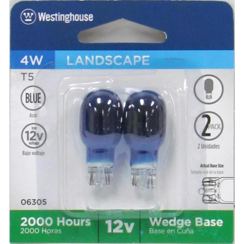 Westinghouse 4 W T5 Specialty Incandescent Bulb Wedge Blue 2 Pk