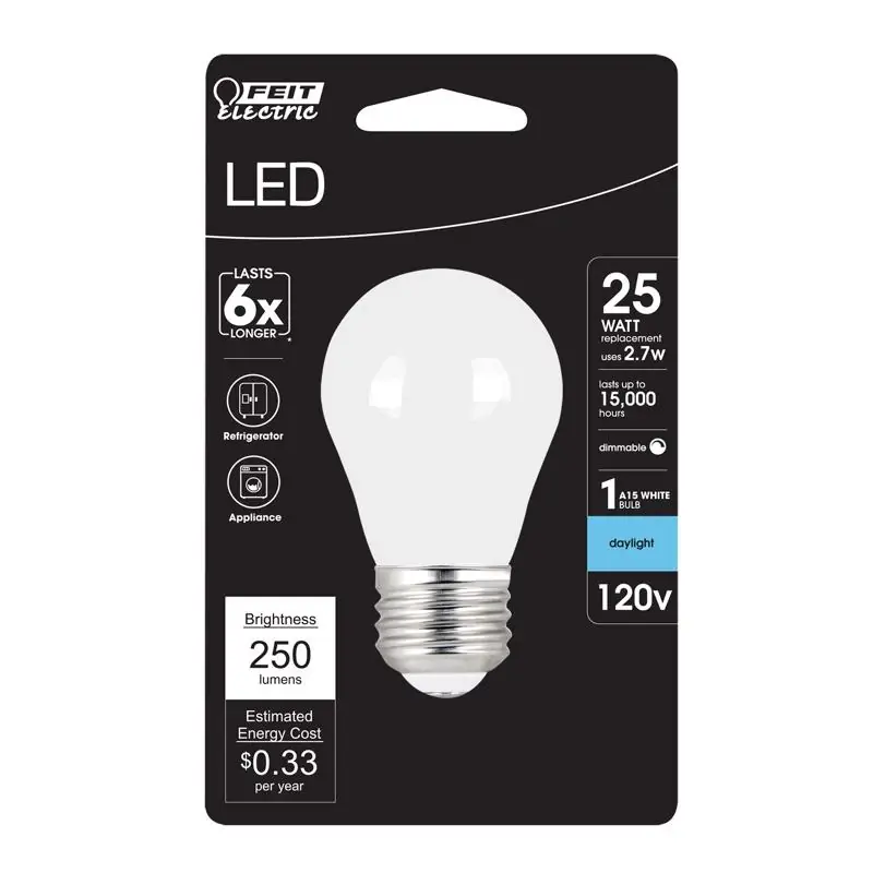 Feit A15 E26 (Medium) Filament LED Bulb Daylight 25 Watt Equivalence 1 Pk
