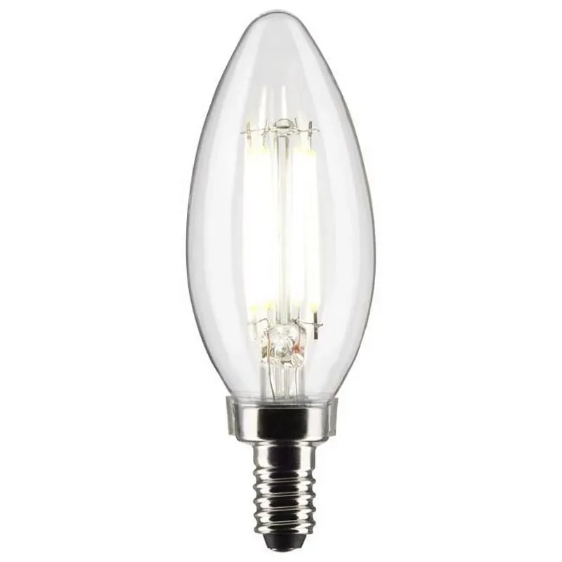 Satco B11 E12 (Candelabra) Filament LED Bulb Soft White 60 Watt Equivalence 2 Pk