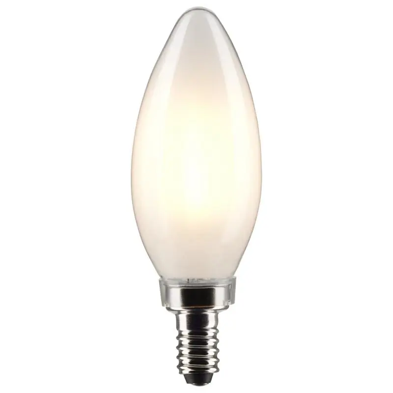 Satco B11 E12 (Candelabra) Filament LED Bulb Warm White 60 Watt Equivalence 2 Pk