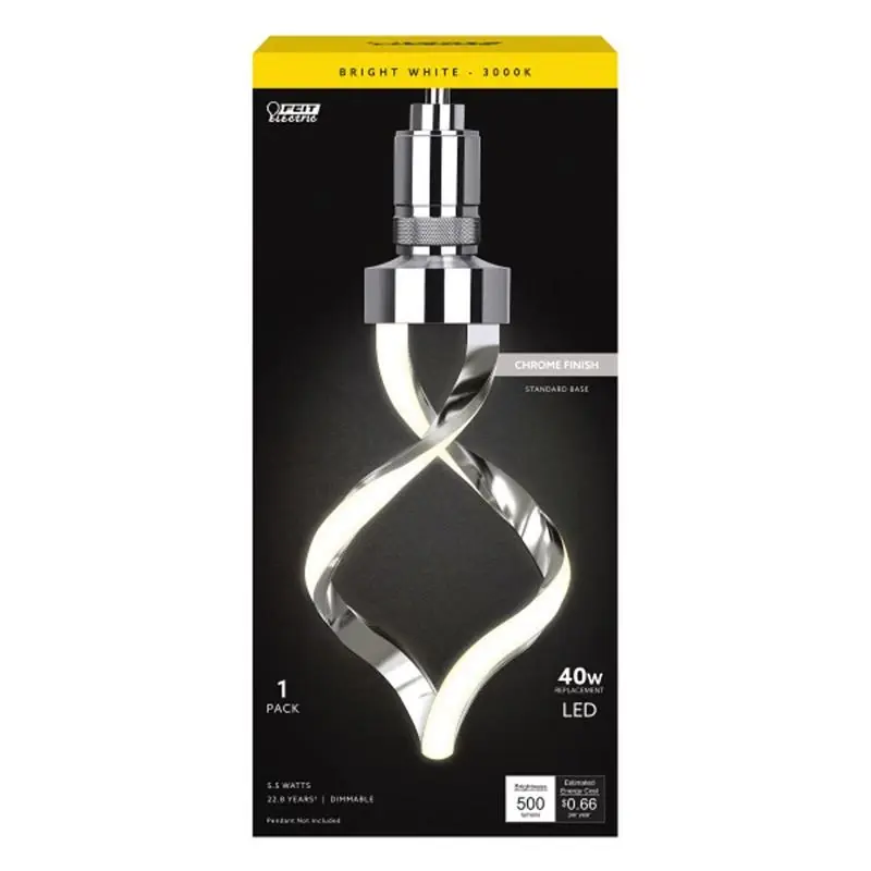 Feit Spiral E26 (Medium) LED Bulb Bright White 60 Watt Equivalence 1 Pk