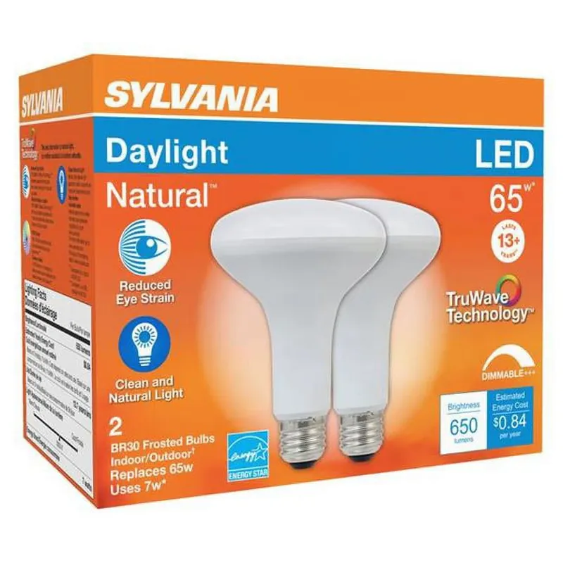 Sylvania TruWave BR30 E26 (Medium) LED Floodlight Bulb Daylight 65 Watt Equivalence 2 Pk