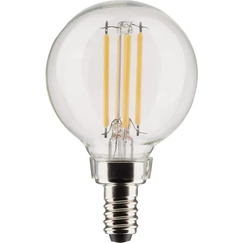 Satco G16.5 E12 (Candelabra) Filament LED Bulb Warm White 60 Watt Equivalence 2 Pk