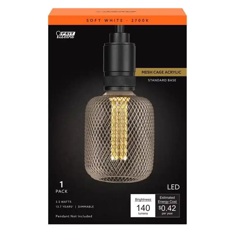 Feit Decorative E26 (Medium) Filament LED Bulb Soft White 60 Watt Equivalence 1 Pk