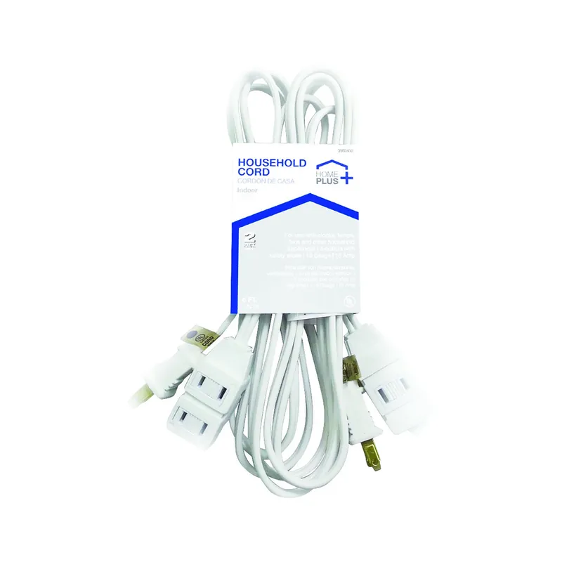 Home Plus Indoor 6 Ft. L White Extension Cord 16/2 SPT-2
