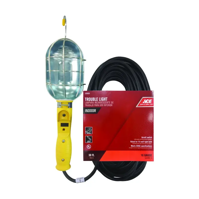 75 Watt 50 Feet 16/3 Sjt Incandescent Work Light With Fluorescent Options