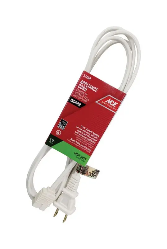 18/2 Spt-2 125 Volt 6 Feet Long Appliance Cord