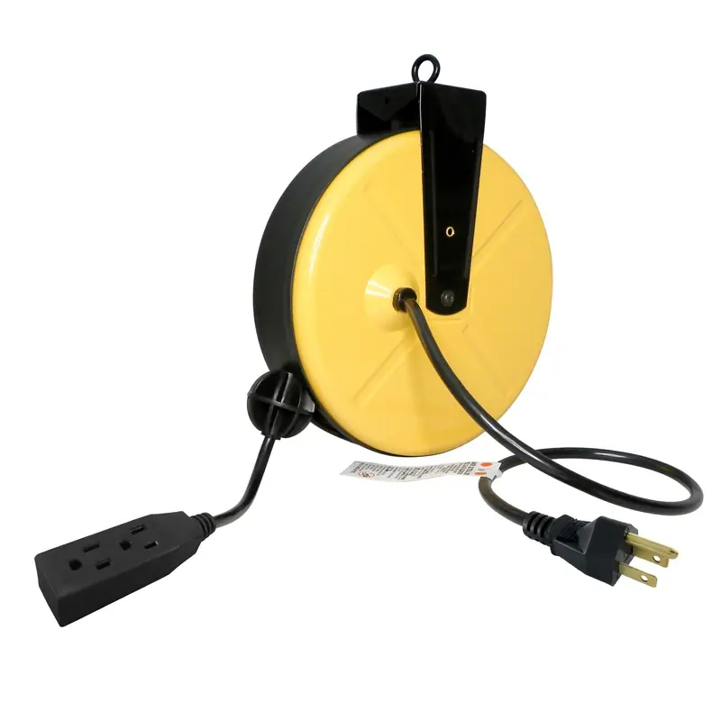 30 Ft. Yellow Extension Cord With Reel And Mounting Brackets