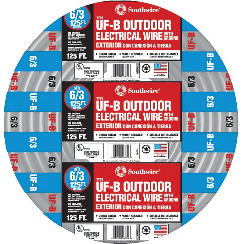 125 Ft. 6/3 Stranded Type Uf-b Wg Underground Feeder Cable