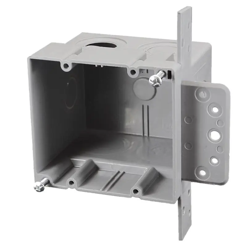 Ez Box New Work 38 Cubic Inch Rectangle Pvc 2 Gang Outlet Box Gray