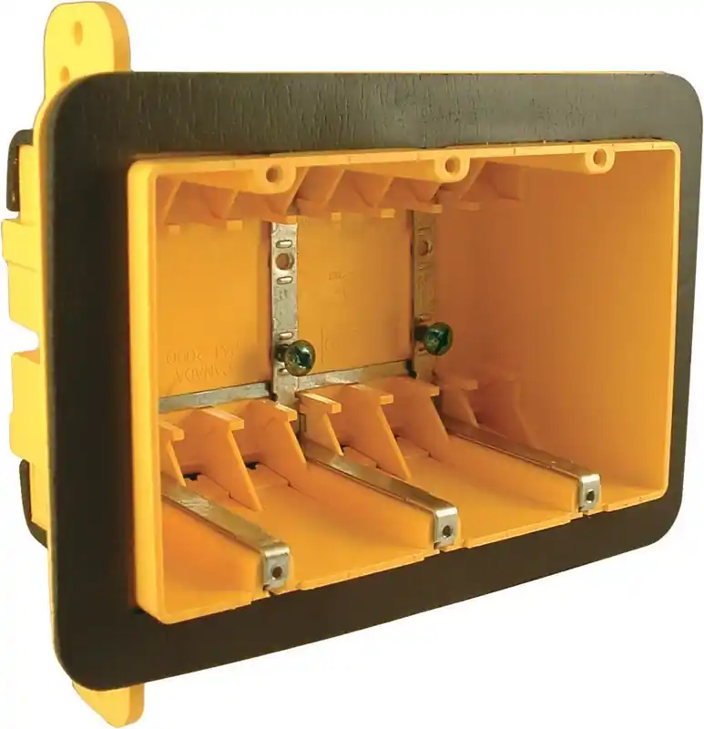 3 Gang Vapor Barrier Box 51 Cubic Inches Noryl Yellow Model 2003fbar
