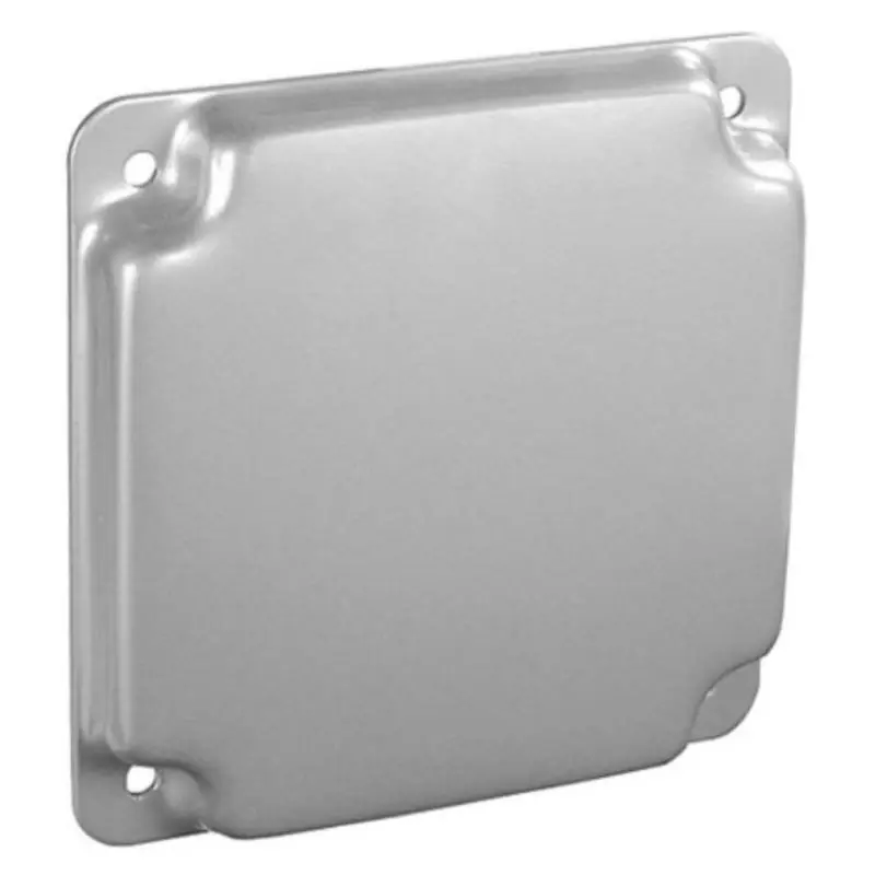 Southwire Square Steel Box Cover 4 In W, Galvanized Silver