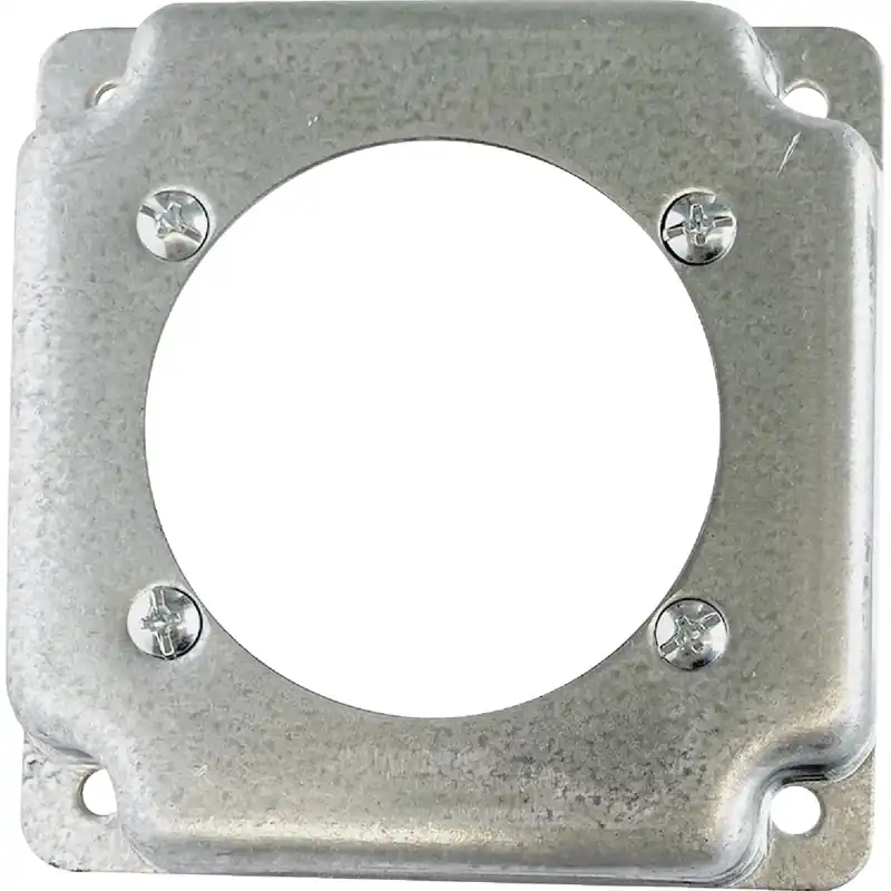 2.465 In. Dia. Receptacle 4 In. X 4 In. Square Device Cover - Galvanized Steel