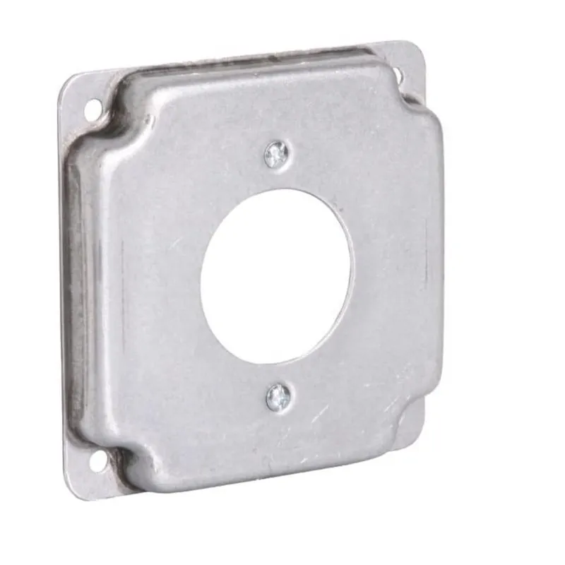 Industrial 4" X 4" Galvanized Steel Work Cover – 1‑Gang Square Plate