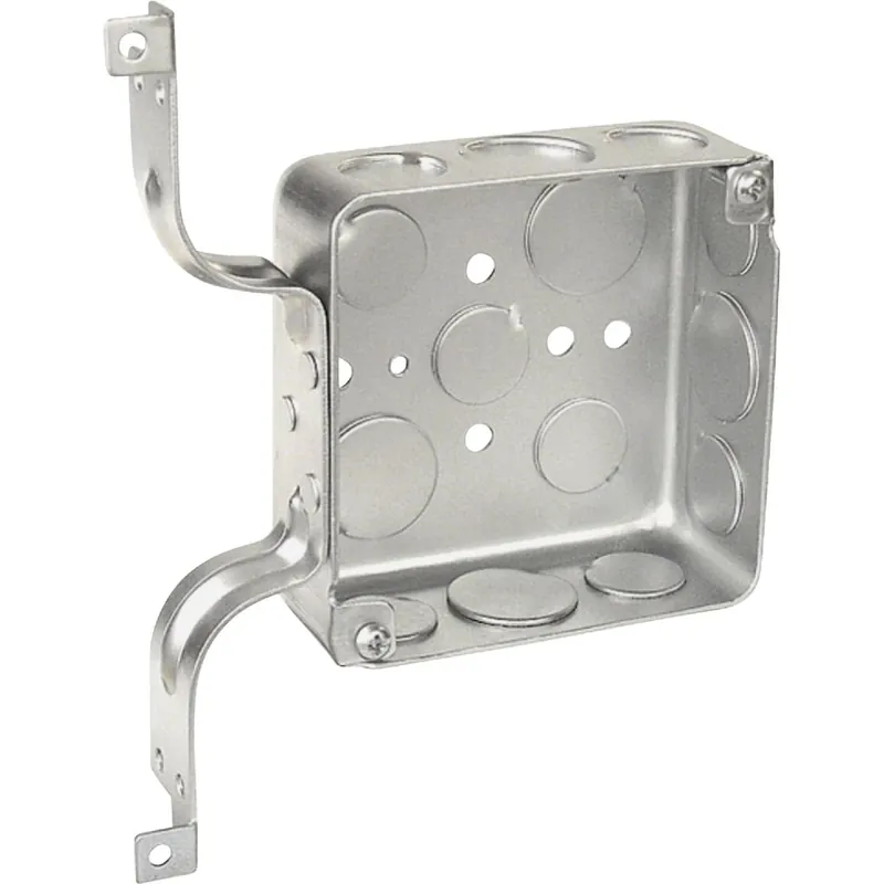 W Bracket Mount 4 In. X 4 In. Square Electrical Box With Off-center Knockouts