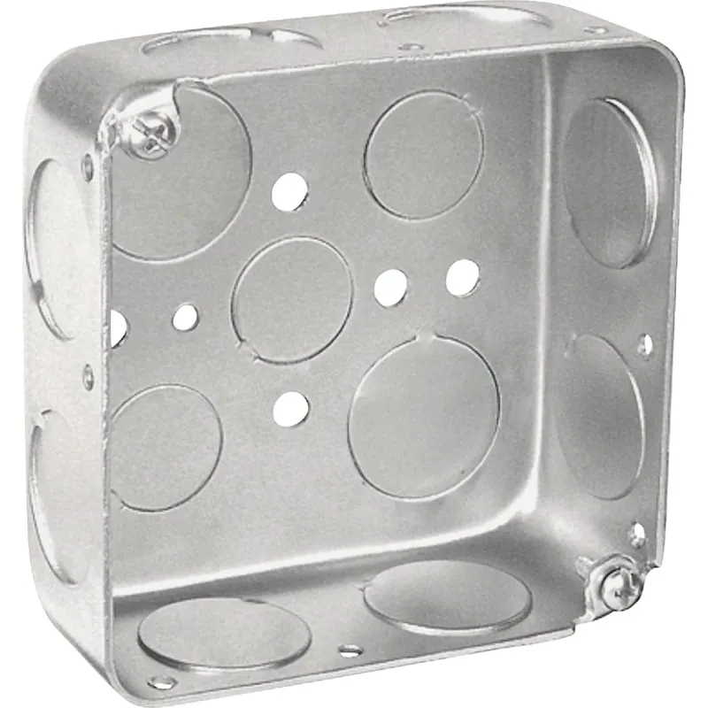 Screw-on 4 In. X 4 In. Drawn Steel Square Electrical Box