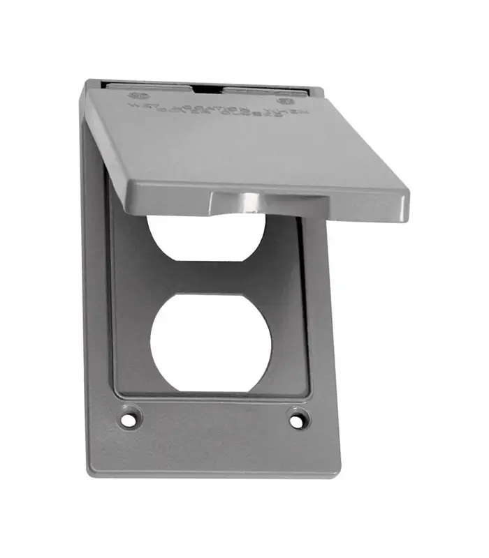 Rectangle Metal 1 Gang Vertical Duplex Cover For Wet Locations
