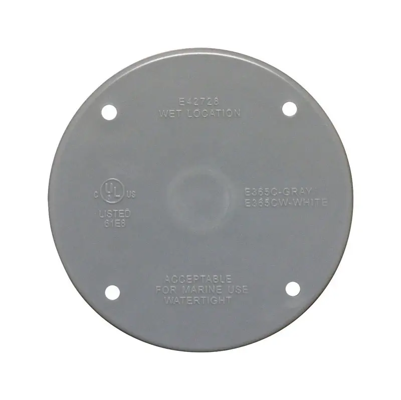 Round Plastic Flat Box Cover For Wet Locations, Model 14170