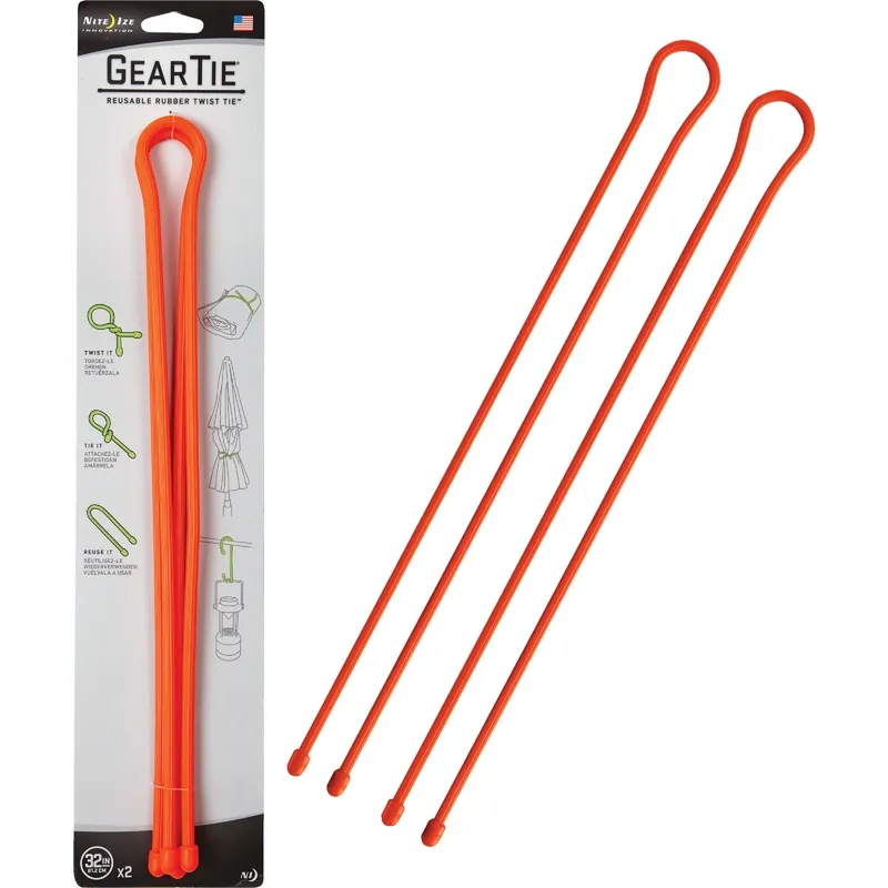 Nite Ize Gear Tie 32 In. L Orange Twist Ties 2 Pk