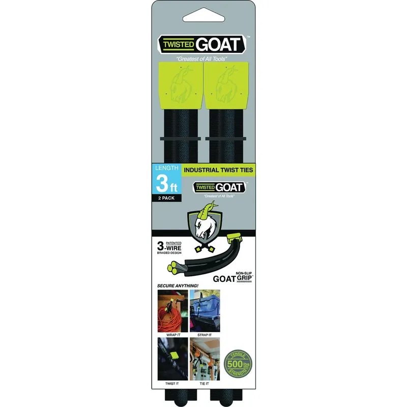 Twisted Goat 36 In. L Black Twist Ties 2 Pk