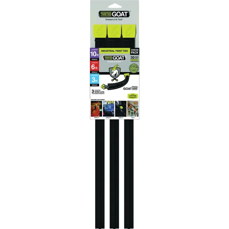Twisted Goat 36 In. L Black Twist Ties 3 Pk