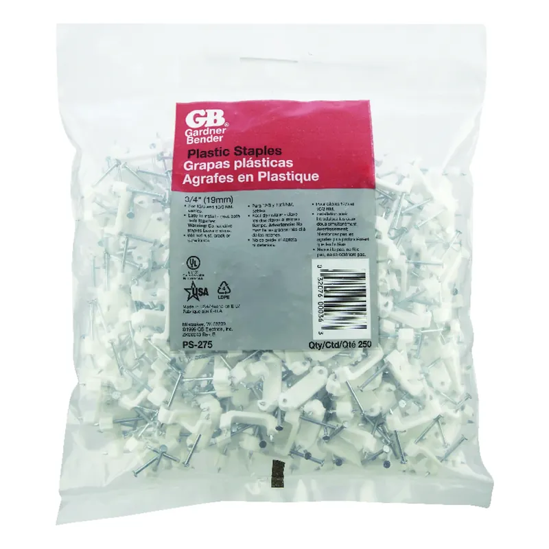 Gardner Bender 3/4 In. W Plastic Insulated Cable Staple 250 Pk