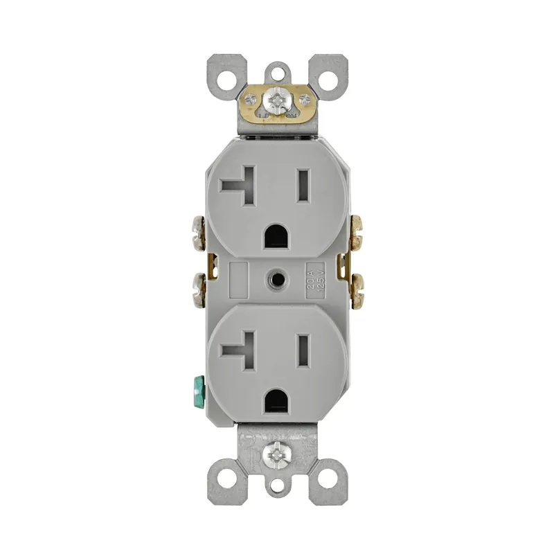 Leviton 20 Amp 125v Duplex Gray Outlet 5-20r Tamper Resistant