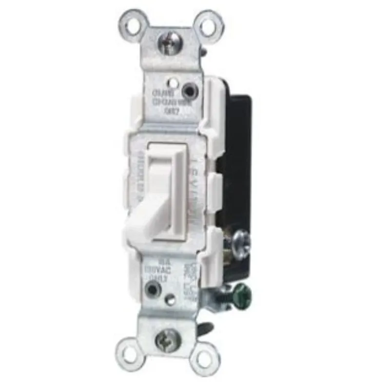 Leviton 15 Amps Three Pole 3-Way Antimicrobial Treated Toggle Switch White 1 Pk