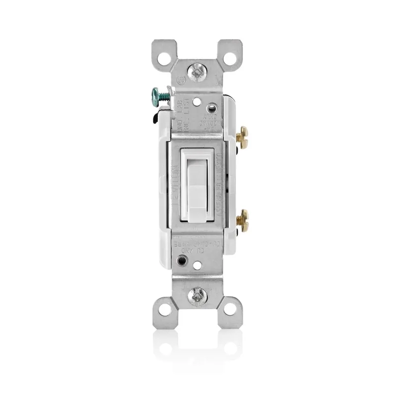Leviton 15 Amps Single Pole Antimicrobial Treated Toggle Switch White 1 Pk