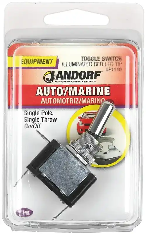 Jandorf 20 Amps Single Pole Toggle Automotive/Marine Switch Black/Silver 1 Pk