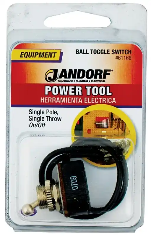 Jandorf 6 Amps Single Pole Ball Toggle Power Tool Switch Black/Silver 1 Pk