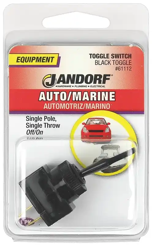 Jandorf 20 Amps Single Pole Toggle Automotive/Marine Switch Black 1 Pk