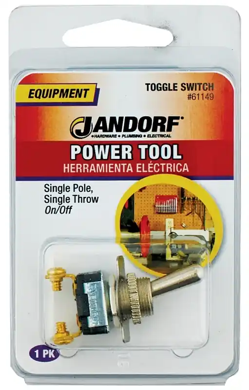 Jandorf 15 Amps Single Pole Toggle Power Tool Switch Silver 1 Pk