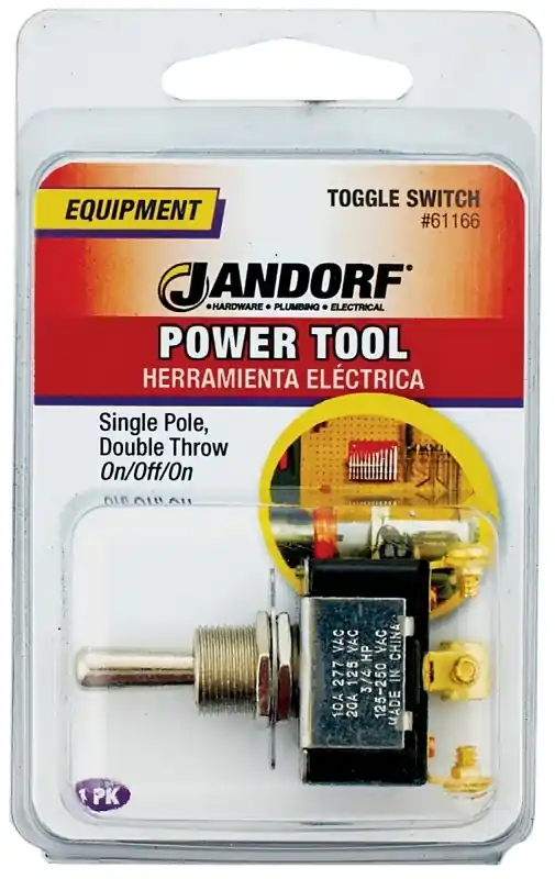 Jandorf 20 Amps Single Pole Toggle Power Tool Switch Silver 1 Pk