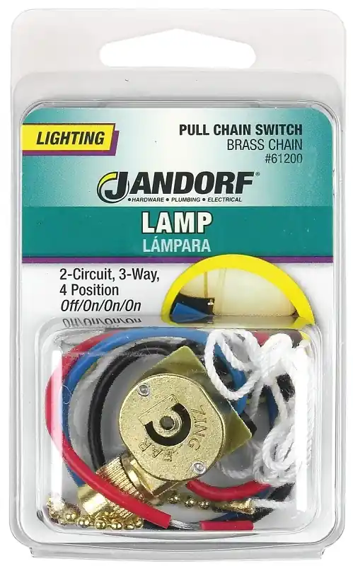 Jandorf 6 Amps Single Pole Or 3-way Pull Chain Appliance Switch Brass 1 Pk