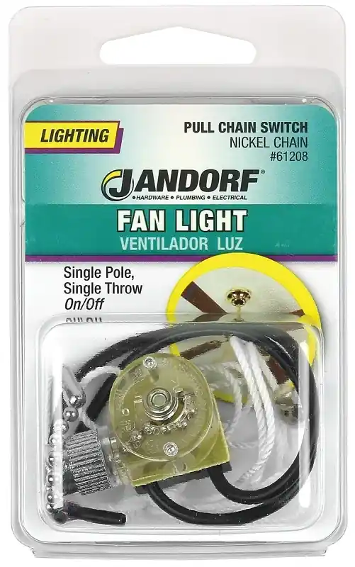 Jandorf 6 Amps Single Pole Pull Chain Appliance Switch Brass 1 Pk