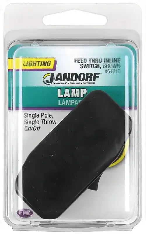 Jandorf 3 Amps Single Pole Feed Through Appliance Switch Brown 1 Pk