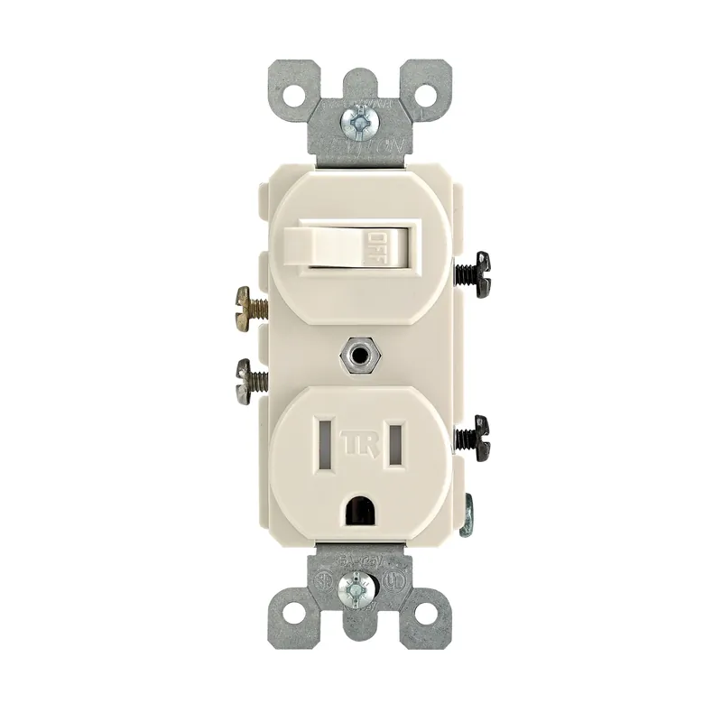 Leviton 15 Amps 125 V Duplex Light Almond Combination Switch/Outlet 5-15R 1 Pk