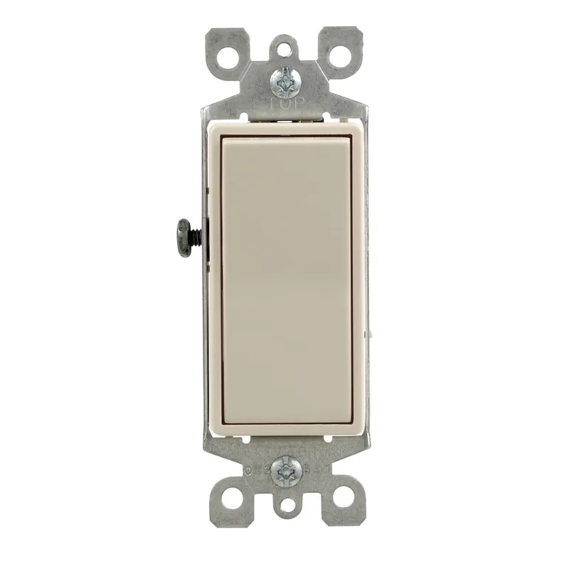 Leviton Decora 15 Amps Four Pole Rocker AC Quiet Switch Light Almond 1 Pk