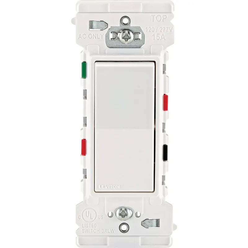 Leviton Lever Edge 15 Amps 3-Way Rocker Switch White 10 Pk