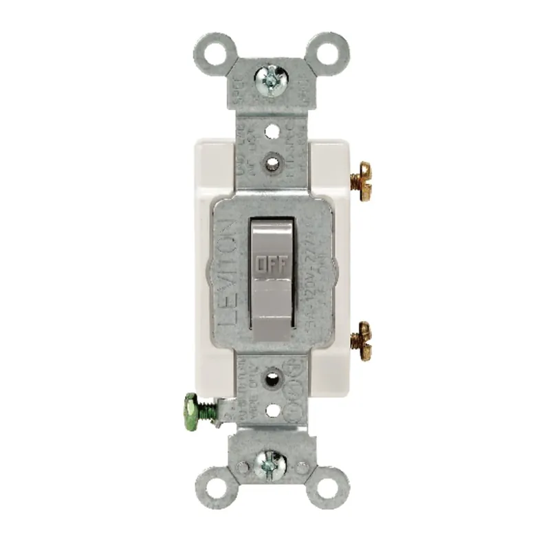 Leviton 15 Amp Single Pole Toggle Switch, 120/277 Volt, Gray, Commercial Grade